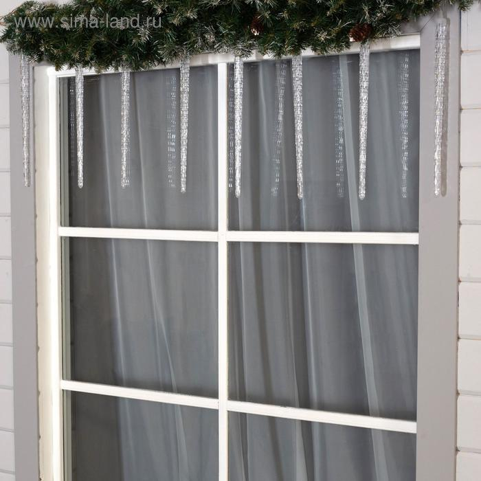 Гирлянда &laquo;Сосульки рифленые&raquo; 2.5 &times; 0.42 м, IP65, прозрачная нить, 288 LED, свечение белое с эффектом стекания, 12 В