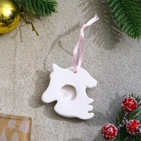 Новый год! Набор ёлочных украшений под раскраску 4 шт. &laquo;Единороги&raquo; с подвесом, кисть