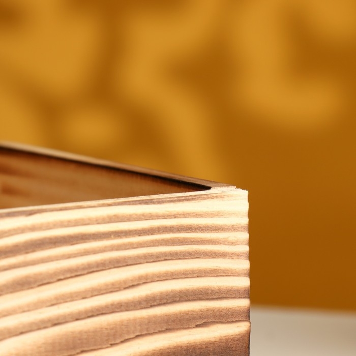 Кашпо деревянное 24&times;14&times;9 см Элегант, обжиг Дарим Красиво