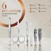 Набор маникюрный &laquo;Пейзаж&raquo;, 6 предметов, в футляре, рисунок МИКС