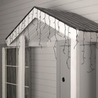 Гирлянда &laquo;Бахрома&raquo; 4 &times; 0.6 м, IP44, тёмная нить, 180 LED, свечение белое, 8 режимов, 220 В