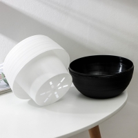 Горшок для цветов с поддоном &laquo;Дуэт&raquo;, 1,5 л, пластиковый, чёрно-белый