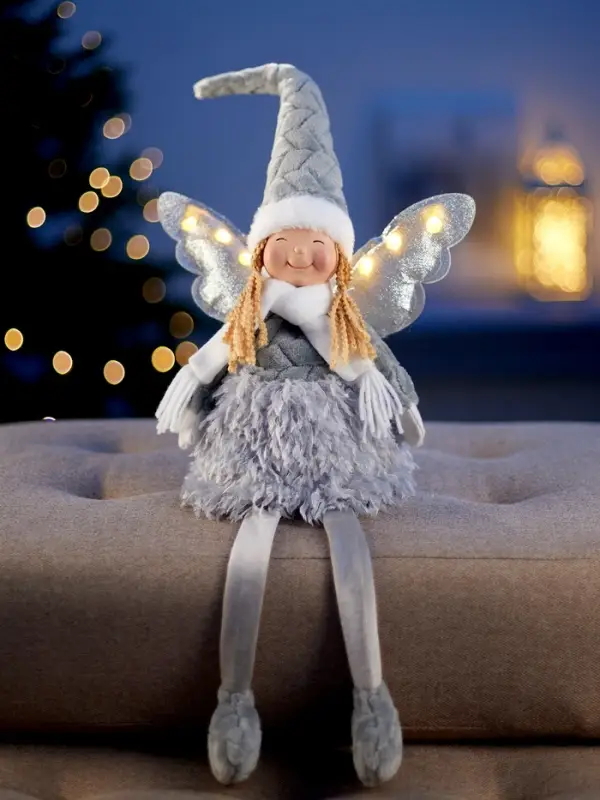 Фигура текстиль &laquo;Кукла в розовом&raquo; 70 см, 6 LED, AG10x3 (в компл.), Т/БЕЛЫЙ