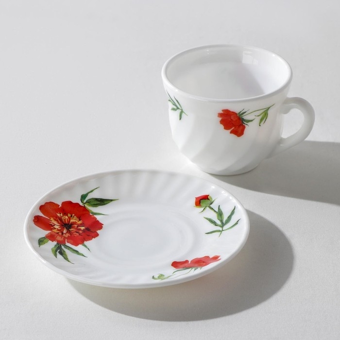 Сервиз столовый &laquo;Бархатная роза&raquo;, 37 предметов, стеклокерамика