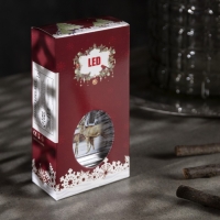 Светодиодная фигура &laquo;Серебристый фонарь с оленями&raquo; 7 &times; 13 &times; 3.5 см, пластик, батарейки AG13х3 (в комплекте), свечение тёплое белое