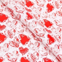 Бумага упаковочная глянцевая "Сердечки" , 100 х 70 см, 1 шт.