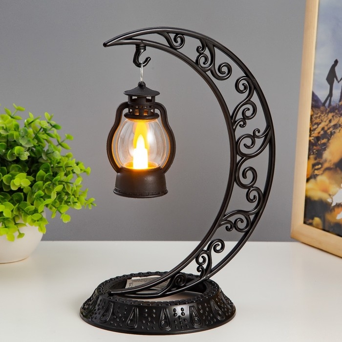 Ночник Ночник "Ночной фонарь" LED от батареек 3хAG10 черный 12х19х25 см