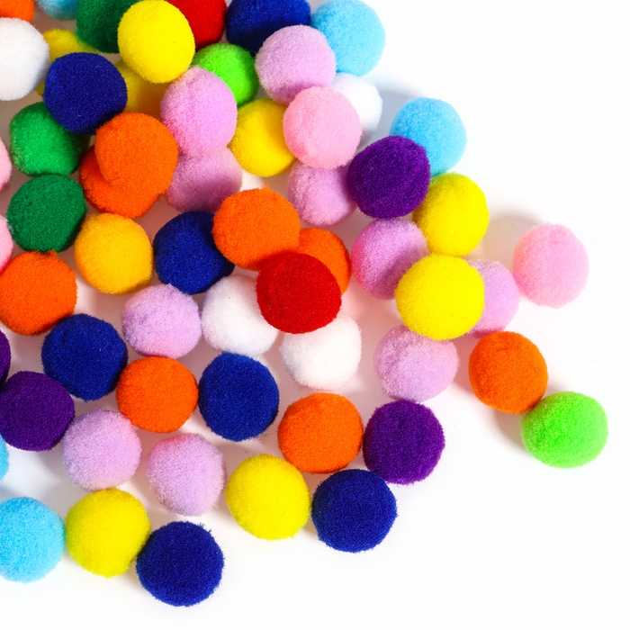 Набор текстильных деталей для декора «Бомбошки», 100 шт., размер 1 шт. — 2 см Набор текстильных деталей для декора «Бомбошки», 100 шт., размер 1 шт. — 2 см