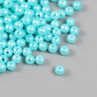 Набор бусин "Жемчуг" d 6 мм, 250 гр, голубая бирюза
