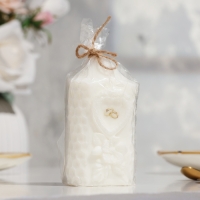 Свеча-цилиндр свадебная "Камея", белая, 6&times;11 см