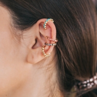 Серьги &laquo;Каффы&raquo; манжеты, набор 5 шт., цветные в золоте