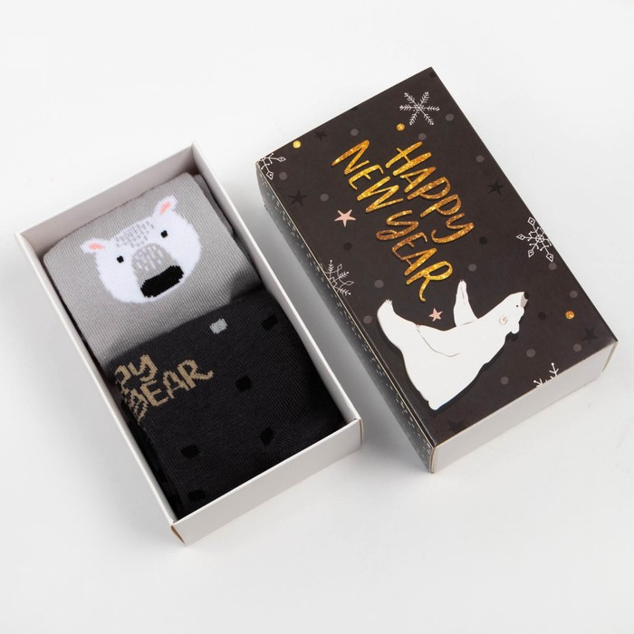 Набор женских новогодних носков KAFTAN Набор женских новогодних носков KAFTAN "Snow" р. 36-40 (23-25 см), 2 пары