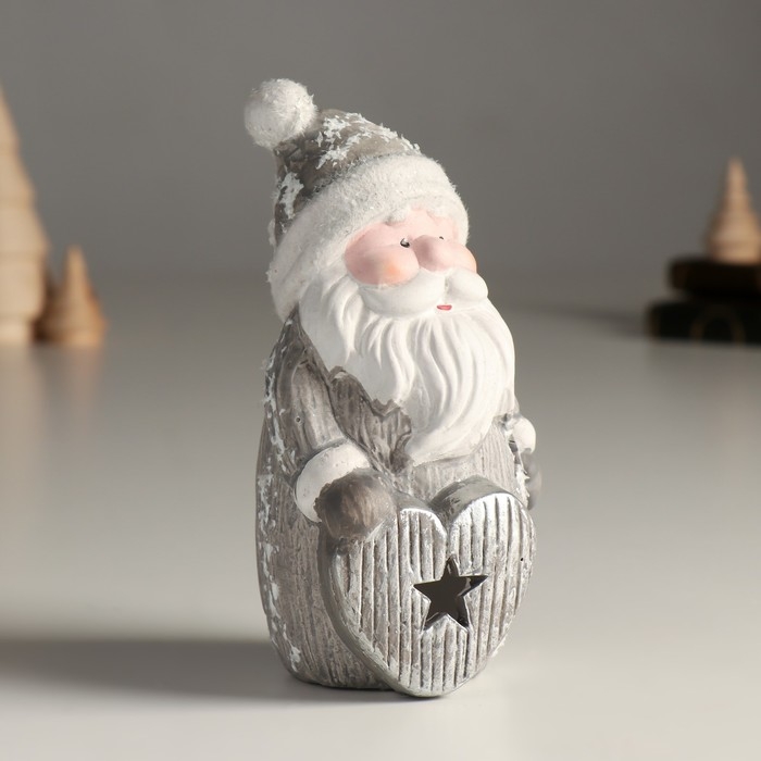 Сувенир керамика свет Сувенир керамика свет "Дед Мороз с сердечком" 8,3х7,5х16,5 см