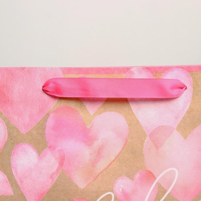 Пакет подарочный крафтовый горизонтальный, упаковка, With love, ML 27 х 23 х 11.5 см Пакет подарочный крафтовый горизонтальный, упаковка, With love, ML 27 х 23 х 11.5 см