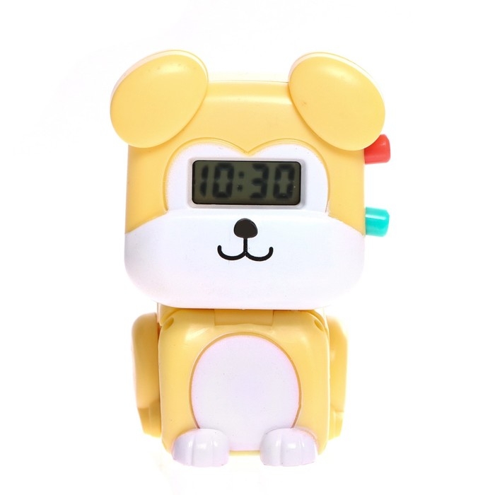 Часы «Весёлые зверята: Собачка», цвет жёлтый Часы «Весёлые зверята: Собачка», цвет жёлтый