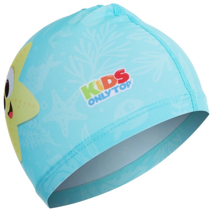 Шапочка для плавания детская ONLYTOP &laquo;Весёлое купание&raquo;, тканевая, обхват 46-52 см