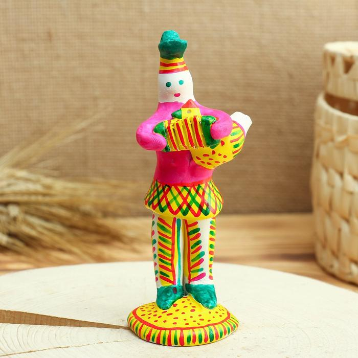 Филимоновская игрушка &laquo;Солдат с гармошкой и со свистулькой&raquo;