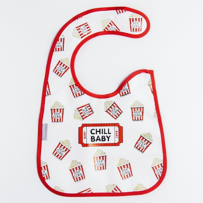 Нагрудник для кормления &laquo;Chill baby&raquo; непромокаемый на липучке, с карманом