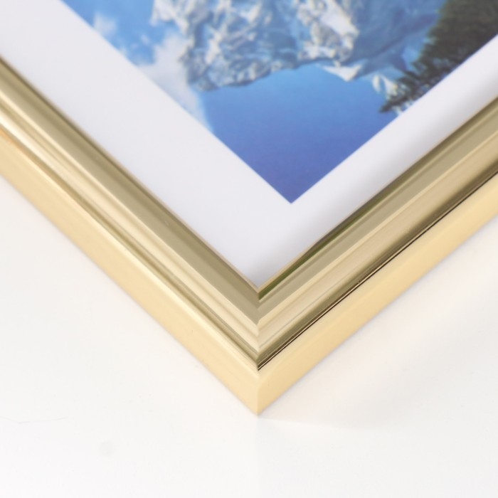 Фоторамка пластик "Радуга" 10х15 см, золото