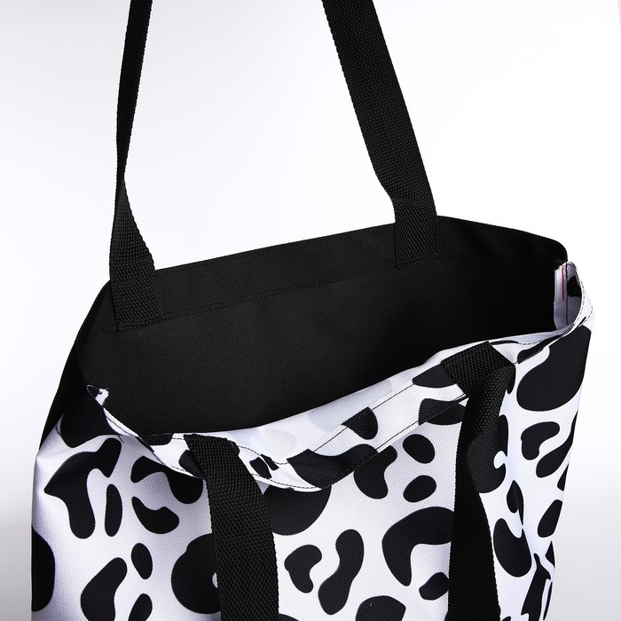 Шопер Леопард, 40х12х38, цвет чёрный Шопер Леопард, 40х12х38, цвет чёрный