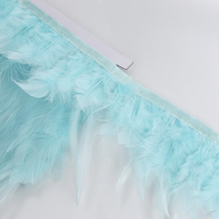 Тесьма с перьями петуха, 10-15 см, 5 &plusmn; 0,5 м, цвет мятный