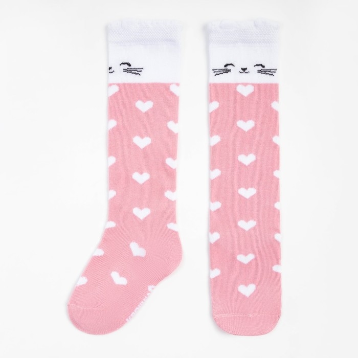 Гольфы детские Крошка Я &laquo;Котик&raquo; 14-16 см, цвет розовый