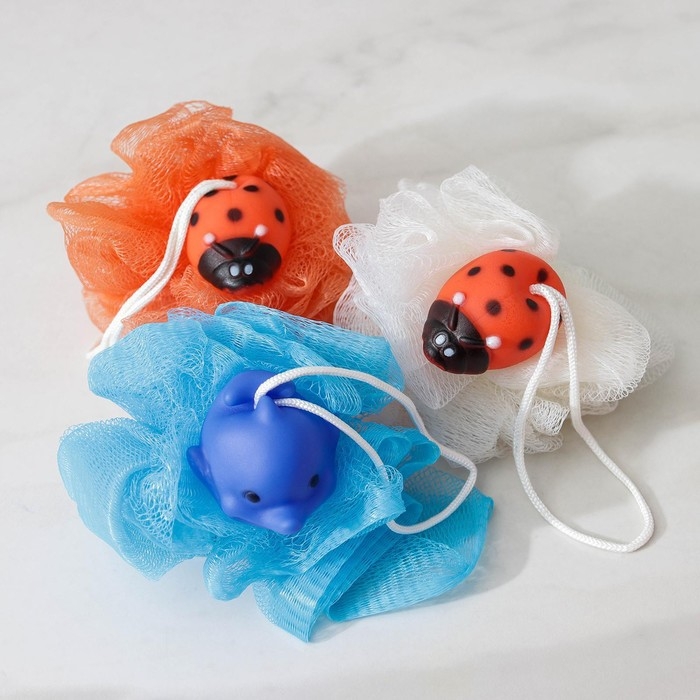 Мочалка для тела детская Доляна &laquo;Зверушки&raquo;, цвет МИКС