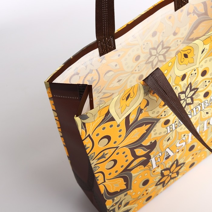 Сумка хозяйственная без застёжки, цвет жёлтый