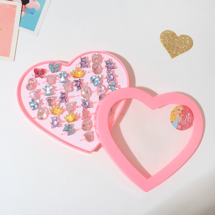 Кольца детские набор 36шт &laquo;Выбражулька&raquo; ассорти воображение, форма МИКС, цвет МИКС, б-р