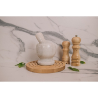 Ступка с толкушкой Magistro «Мрамор», натуральный камень, цвет белый Ступка с толкушкой Magistro «Мрамор», натуральный камень, цвет белый