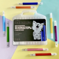 Фломастеры-кисточки 24 цвета BLACK EXCELLENCE, в пластиковом пенале, МИКС Фломастеры-кисточки 24 цвета BLACK EXCELLENCE, в пластиковом пенале, МИКС