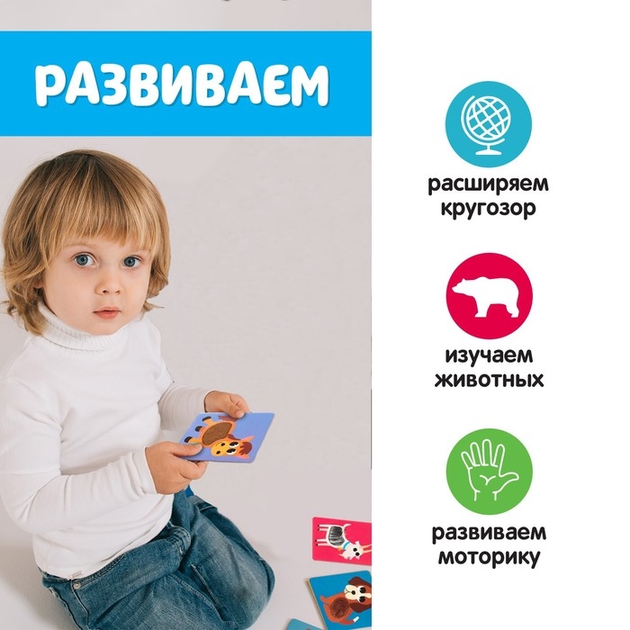 Развивающий набор &laquo;Животные фермы&raquo;, тактильные карточки