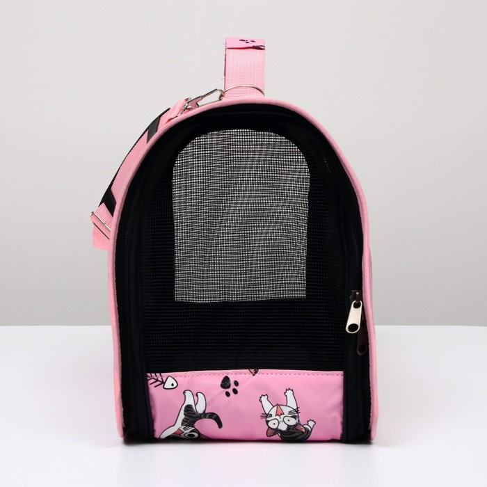 Сумка - переноска для животных Сумка - переноска для животных "Играющие котики", розовая, размер L, 53 х 21 х 29 см