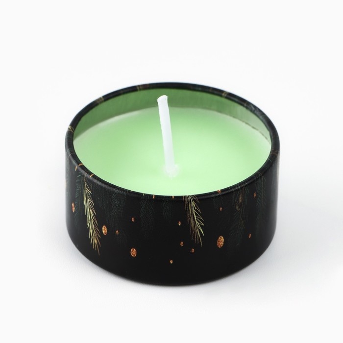 Свеча новогодняя в железной банке &laquo;Новый год: Новогодняя&laquo;Новый год: аромат еловые ветки, 4.8 см