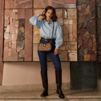 Рубашка женская с объёмными рукавами MINAKU: Casual Collection цвет голубой, р-р 44 Рубашка женская с объёмными рукавами MINAKU: Casual Collection цвет голубой, р-р 44