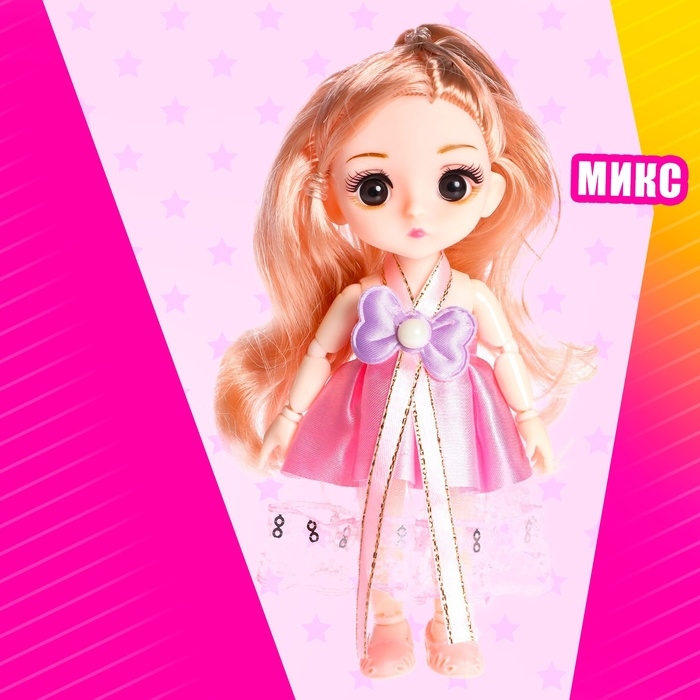 Кукла модная шарнирная &laquo;Вуд&raquo; в платье, МИКС