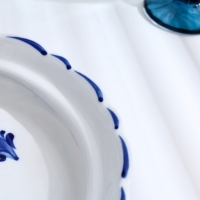 Блинница "Уточка", d-24см, h-20,5см, гжель, 1 сорт