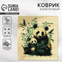 Циновка Макису для приготовления суши и роллов/коврик бамбуковый &laquo;Панда&raquo;, 22 х 24 см