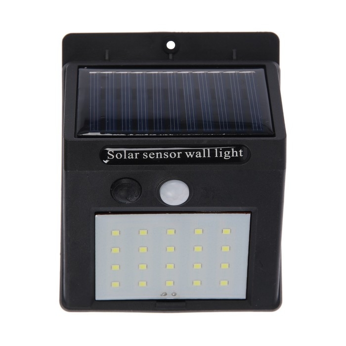 Садовый светильник на солнечной батарее с датчиком движения, накладной, 9.5 &times; 13 &times; 5 см, 30 LED, свечение белое