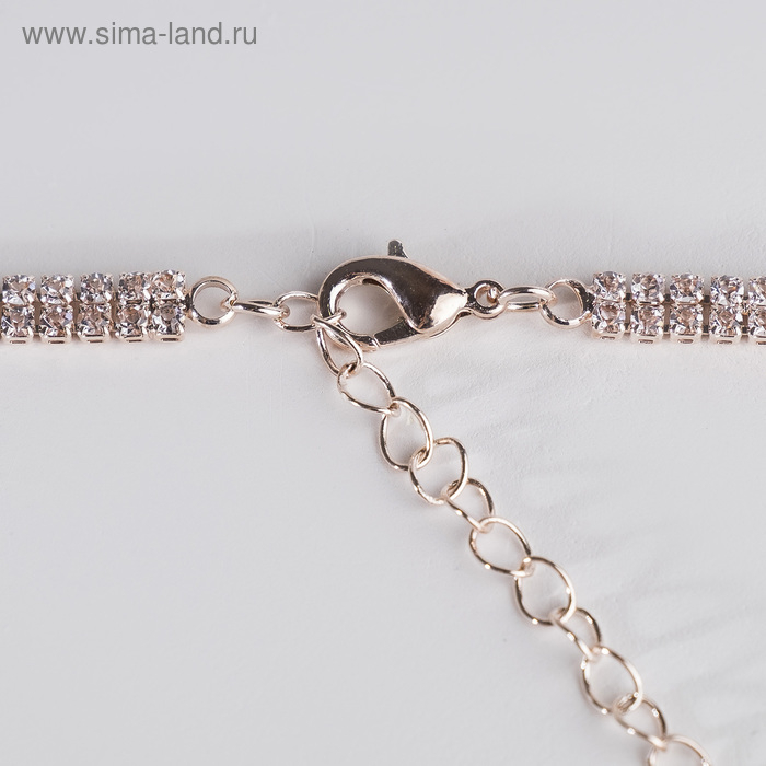 Набор 2 предмета: серьги, кулон &laquo;Элегантность&raquo; жгут, цвет белый в розовом золоте, 42 см