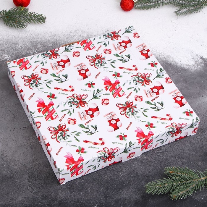 Менажница 5 ячеек Доляна &laquo;Новый Год&raquo;, d=25,5 см, цвет белый