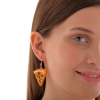 Серьги пластик &laquo;Вкусности&raquo; пицца, цвет оранжево-красный