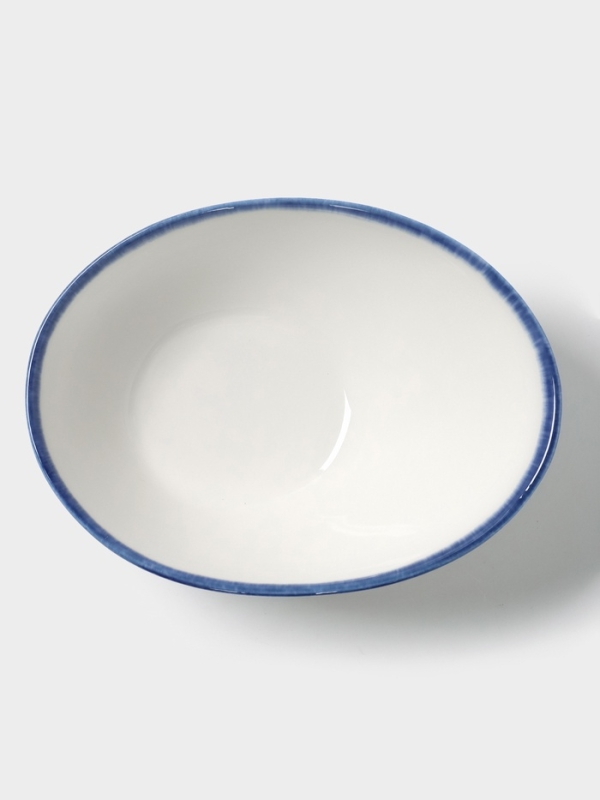Салатник овальный "Blue Lagoon" Magistro 18см, 18,1х14,2, цвет белый, синий