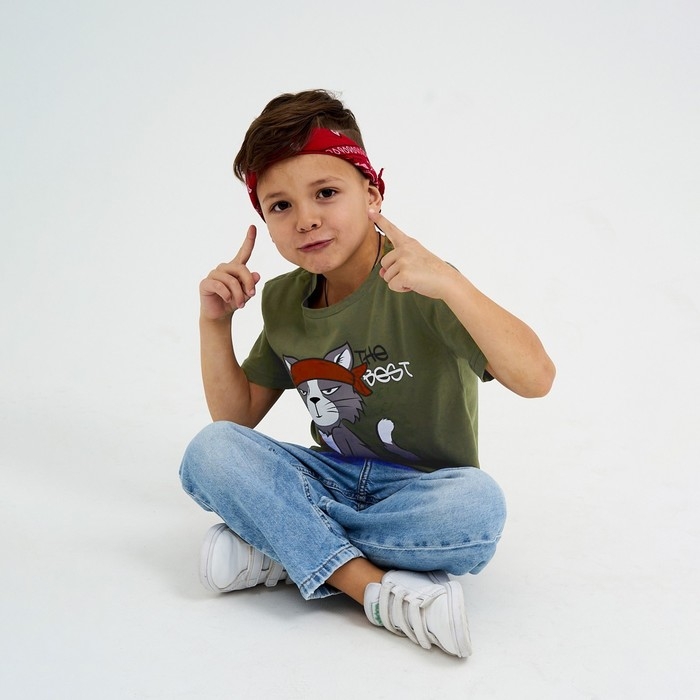 Футболка детская KAFTAN "The best" р.28 (86-92), хаки