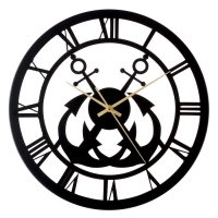 Часы настенные интерьерные &laquo;Якорь&raquo;, плавный ход, d-40 см