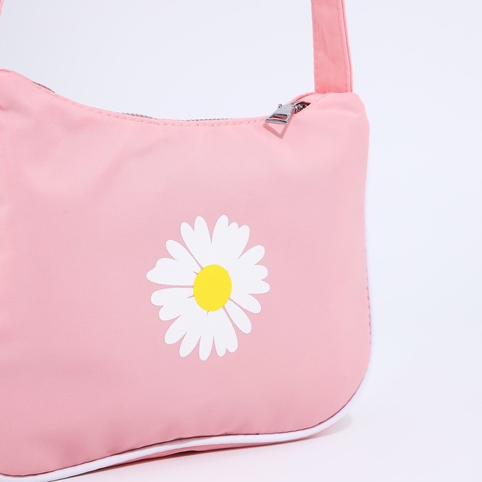 Сумка молодёжная на молнии, цвет розовый