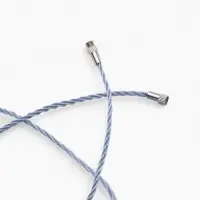 Шнурок гайтан 60 см d=2 мм, цвет серебряный, винтовой замок серебро