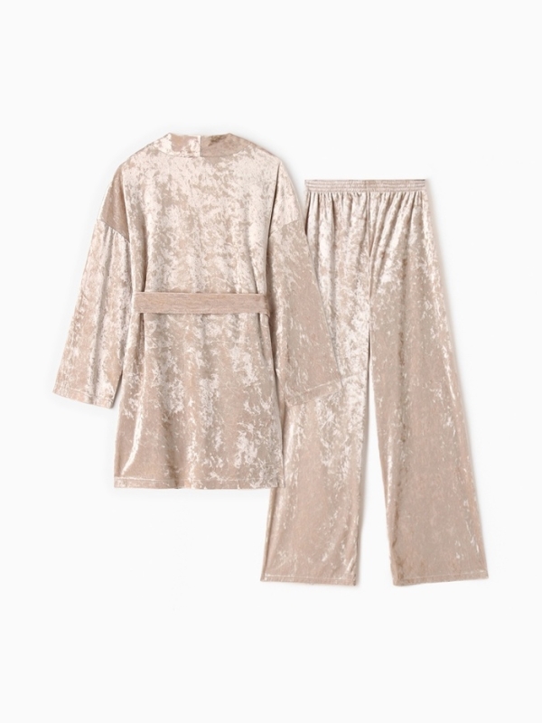 Костюм женский (жакет и брюки) KAFTAN Velvet, размер 40-42, бежевый