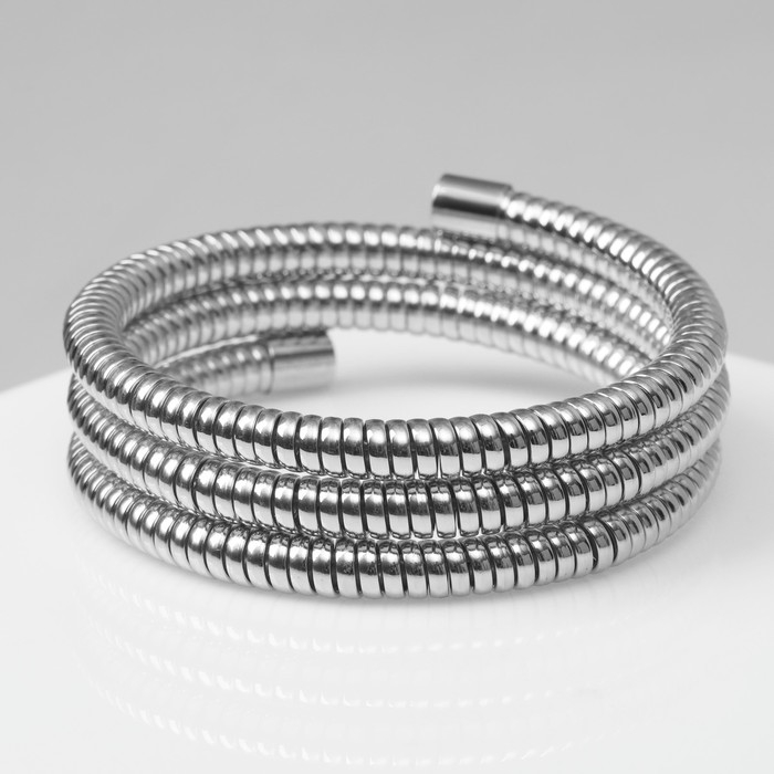 Браслет-пружинка &laquo;Рельеф&raquo; 3 ряда, цвет серебро, d=6,5 см