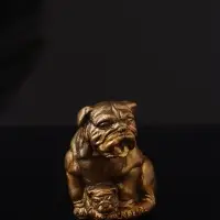 Набор статуэток "Гости, кошка и собака" 7 см, бронза